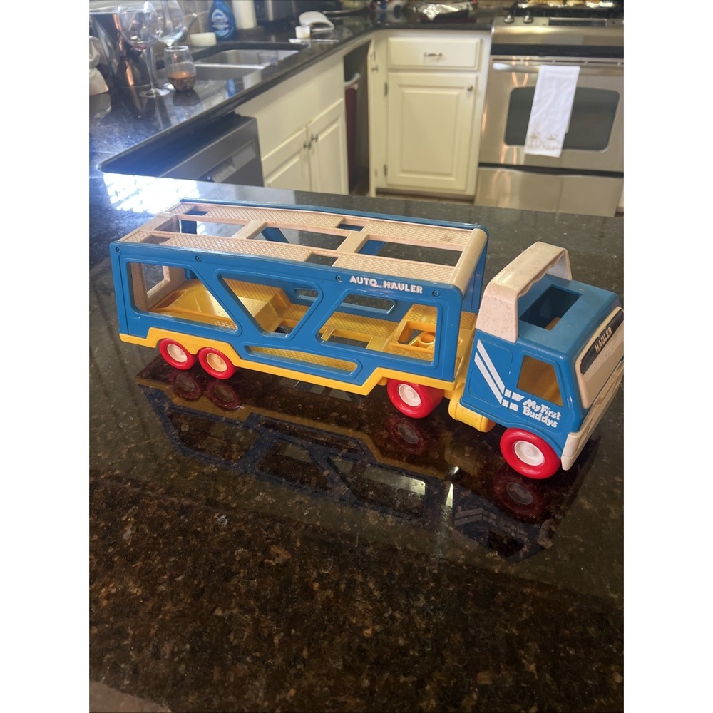 Vintage 1987 My First Buddys Buddy L Car Carrier Auto Hauler Truck 18" Toy Truck